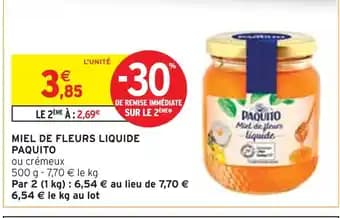 PAQUITO Miel de Fleurs Liquide ou crémeux