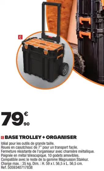 Base trolley + organiser 59 x 56.5 x 56.5 cm