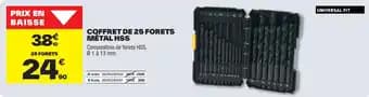 Coffret de 25 forets métal hss