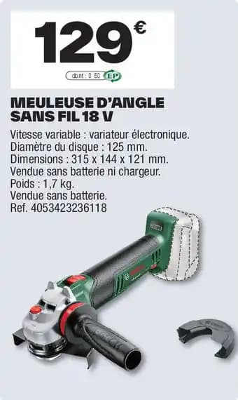 Meuleuse d'angle sans fil 18V