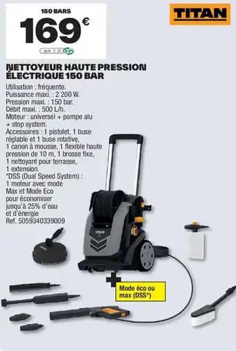 Titan nettoyeur haute pression électrique 150 bar