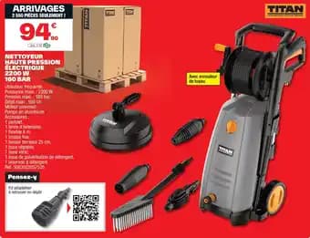 Titan nettoyeur haute pression électrique 2200w 160 bar