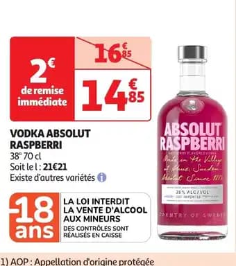 Promotion Exclusives de 2
Vodka absolut : Découvrez l'Offre incontournable