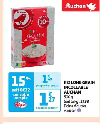 Promotion Exclusives de 3
Riz long grain : Découvrez l'Offre incontournable