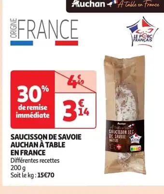 Saucisson de savoie auchan à table 200 g
