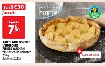 Tarte aux pommes vergeoise filière auchan 700 g