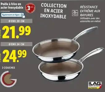 ILAG Poêle à frire en acier inoxydable