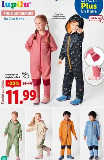 LUPILU Combinaison de pluie enfant