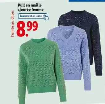 Pull en maille ajourée femme