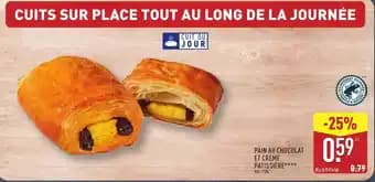Pain au chocolat et crème patissiere 85 g