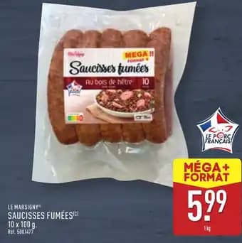 LE MARSIGNYⓇ Saucisses fumées 1 kg