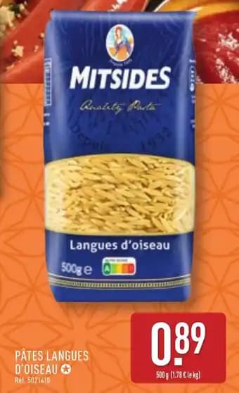MITSIDES Pâtes langues d'oiseau 500 g