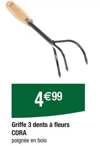 CORA Griffe 3 dents à fleurs