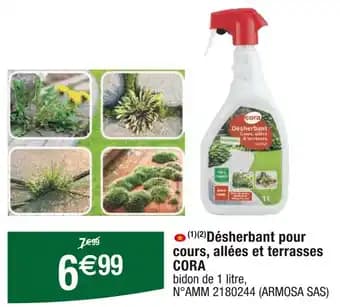 CORA (1)(2)Désherbant pour cours, allées et terrasses