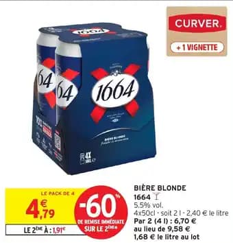 Promotion Exclusives de 83
Bière blonde 1664 : Découvrez l'Offre incontournable