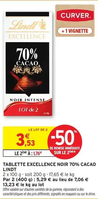 Promotion Exclusives de 12
70% cacao : Découvrez l'Offre incontournable