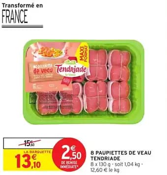 8 paupiettes de veau tendriade 130 g
