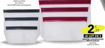 Promotion Exclusives de 1
Sacs de conservation : Découvrez l'Offre incontournable