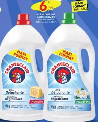 CHANTECLAIR Les 80 doses de lessive liquide 3600 ml