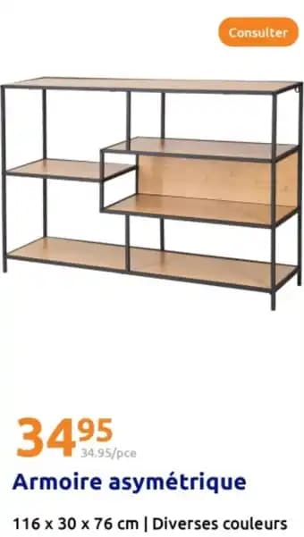 Armoire asymétrique 116 x 30 x 76 cm