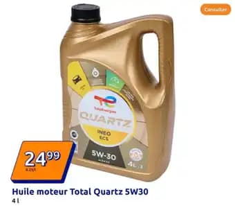 Huile moteur Total Quartz 5W30 4 l