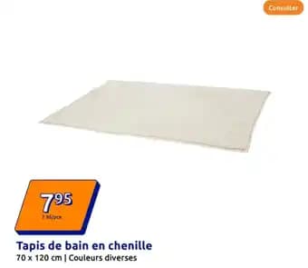 Tapis de bain en chenille 70 x 120 cm
