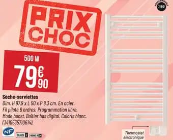 Sèche-serviettes 97.9 x 50 x 8.3 cm