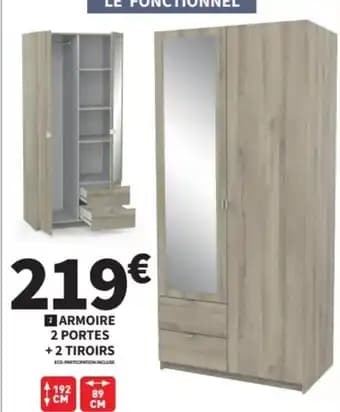 Armoire 2 portes + 2 tiroirs