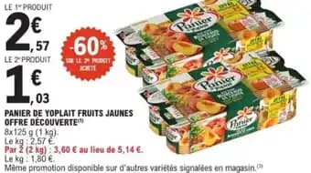 Panier de yoplait fruits jaunes offre découverte 125 g