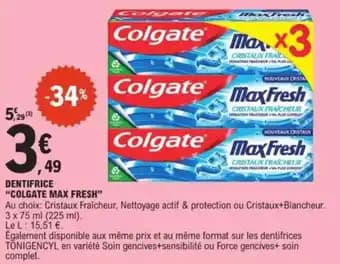 Promotion Exclusives de 7
Dentifrice colgate : Découvrez l'Offre incontournable