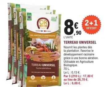 Promotion Exclusives de 22
Terreau universel : Découvrez l'Offre incontournable
