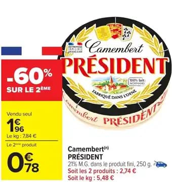Camembert PRÉSIDENT 250 g