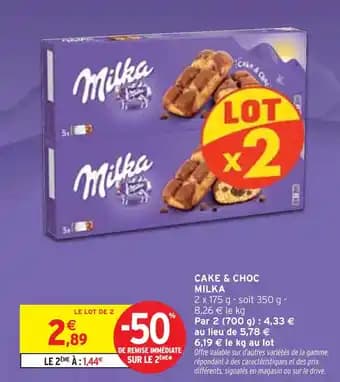 Promotion Exclusives de 1
Cake & choc : Découvrez l'Offre incontournable
