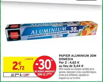 DOMÉDIA Papier aluminium 30m