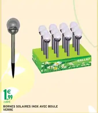 GALLOP Bornes solaires inox avec boule verre