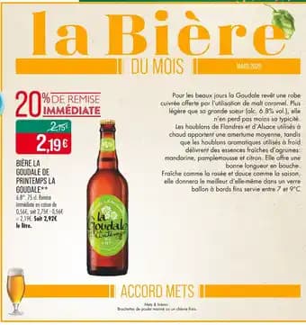 LA GOUDALE DE PRINTEMPS Bière