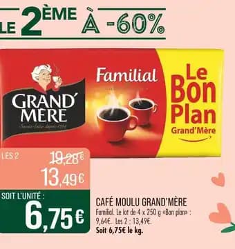 Promotion Exclusives de 6
Grand'mere café moulu : Découvrez l'Offre incontournable