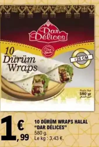 "DAR DÉLICES" 10 dürüm wraps halal 580 g