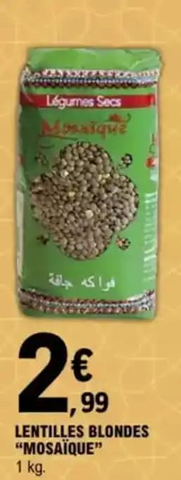 “MOSAÏQUE” Lentilles blondes 1 kg