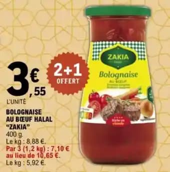 ZAKIA Bolognaise au boeuf halal 400 g