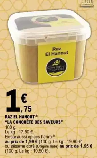 "LA CONQUÊTE DES SAVEURS" Raz el hanout 100 g