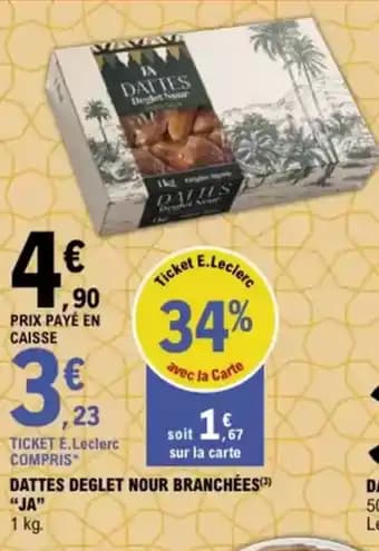 "JA" Dattes deglet nour branchées 1 kg