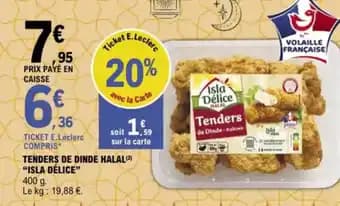 "ISLA DÉLICE" Tenders de dinde halal 400 g