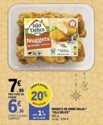 “ISLA DÉLICE” Nuggets de dinde halal 800 g