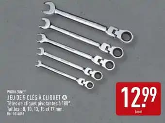 WORKZONE Jeu de 5 clés à cliquet