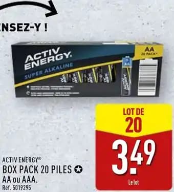 Activ energy box pack 20 piles