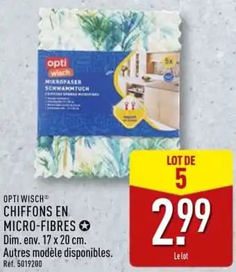 Opti wisch chiffons en micro-fibres 17 x 20 cm