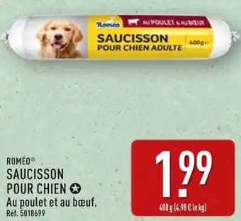 Roméo saucisson pour chien 400 g