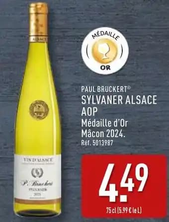 Paul bruckert sylvaner alsace AOP 75 cl