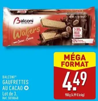 Balconi gaufrettes au cacao 900 g